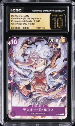 2023 ONE PIECE JPN DAY VISITOR #P-041 MONKEY D. LUFFY CGC 10 PRISTINE - Image 1