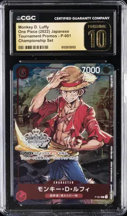 2022 ONE PIECE JPN TOURNAMENT PROMOS - CHAMP SET MONKEY D. LUFFY CGC 10 PRISTINE - Image 1
