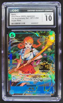 2025 ONE PIECE JAPANESE NAMI SUPER RARE 3RD ANNIV OP11-054 CGC 10 C PT - Image 1
