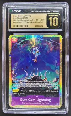 2025 One Piece Gum-Gum Lightning Rare #OP09-077 CGC 10 PRISTINE A PT - Image 1