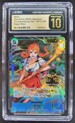 2025 ONE PIECE JAPANESE NAMI SUPER RARE 3RD ANNIV OP11-054 CGC 10 PRISTINE C PT - Image 1