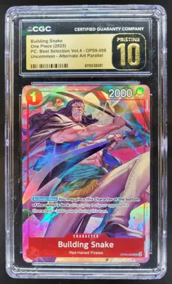 2025 One Piece Building Snake Rare Alt Art #OP09-008 CGC 10 Pristine A PT - Image 1