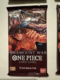 ONE PIECE OP02 BOOSTER PACKS X4 PARAMOUNT WAR ENGLISH FACTORY SEALED - Image 2