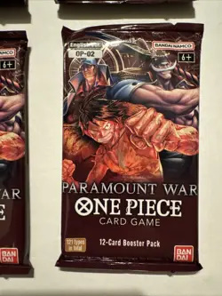 ONE PIECE OP02 BOOSTER PACKS X4 PARAMOUNT WAR ENGLISH FACTORY SEALED - Image 3