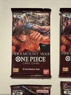 ONE PIECE OP02 BOOSTER PACKS X4 PARAMOUNT WAR ENGLISH FACTORY SEALED - Image 5