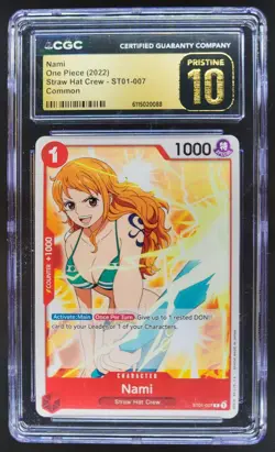 2022 ONE PIECE CCG NAMI STRAW HAT CREW ST01-007 CGC 10 PRISTINE A PT - Image 1