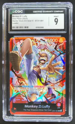 2025 ONE PIECE MONKEY D. LUFFY LEADER STARTER DECK ST21-001 CGC 9 C PT - Image 1