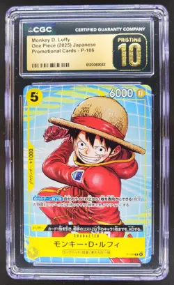 2025 ONE PIECE JAPANESE MONKEY D. LUFFY PROMO P-106 CGC 10 PRISTINE C PT - Image 1