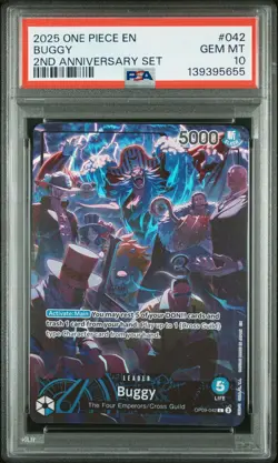 2025 ONE PIECE ENGLISH VERSION 2ND ANV SET #042 BUGGY PSA 10 - Image 1