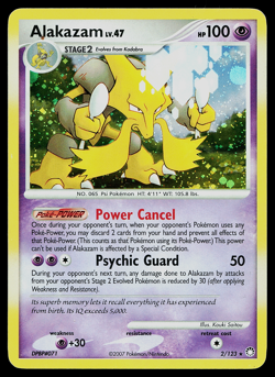 Pokemon Alakazam Holo Rare Card 2/123 DP Mysterious Treasures HP - Image 1