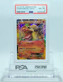 POKEMON GENERATIONS CHARIZARD EX #11 HOLO FOIL CARD PSA 8 NM-MT #44305396 - Image 2
