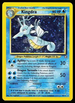 Kingdra 8/111 Holo Rare Neo Genesis Pokemon Card - Image 1