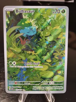 Bulbasaur 166/165 Holo Illustration Rare Scarlet & Violet 151 Pokemon Card - Image 1