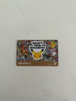 EB WORLD LEVEL V 5 EB GAMES POKEMON PIKACHU CARD 30 YEARS - Image 1
