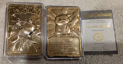 Nintendo Pokemon Pikachu #25 & Poliwhirl #61 23 Kt Plated Gold Trading Cards - Image 1