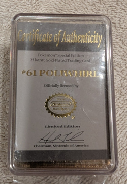 Nintendo Pokemon Pikachu #25 & Poliwhirl #61 23 Kt Plated Gold Trading Cards - Image 3