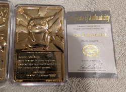 Nintendo Pokemon Pikachu #25 & Poliwhirl #61 23 Kt Plated Gold Trading Cards - Image 4