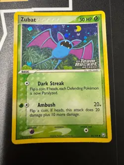 Pokemon Zubat EX Team Rocket Returns Stamped Reverse Ultra Rare Holo Card - Image 1