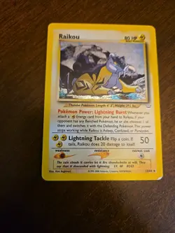 Raikou - 13/64 - Pokemon Neo Revelation Unlimited Holo Rare Card WOTC LP - Image 3