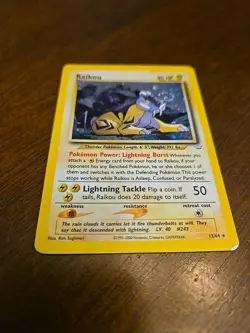 Raikou - 13/64 - Pokemon Neo Revelation Unlimited Holo Rare Card WOTC LP - Image 5