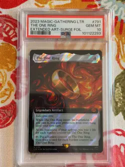 2023 MTG Lord of the Rings #791 The One Ring Extended Art-Surge Foil Mint PSA 10 - Image 1