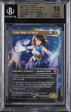 2025 MTG FINAL FANTASY CHOCOBO TRACK FOIL #0571 YUNA HOPE OF SPIRA BGS 10 - Image 1