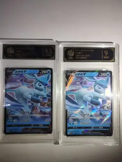 Pokemon TCG Chinese Glaceon V 08/13/14 RR TOC 9.5 9Graded Card - Lot of 2 MD28 - Image 1