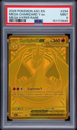 2026 POKEMON ASC EN-ASCENDED HEROES MEGA HYPER RARE MEGA CHARIZARD Y EX PSA 9 - Image 1