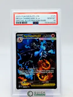 2025 POKEMON MEGA CHARIZARD X EX PSA 10 PHANTASMAL SPEC ILLUSTRATION #125 Q0878 - Image 1