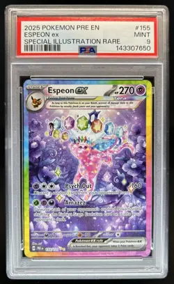 2025 Pokemon Prismatic Evolutions Espeon ex #155/131 PSA 9 - Image 1