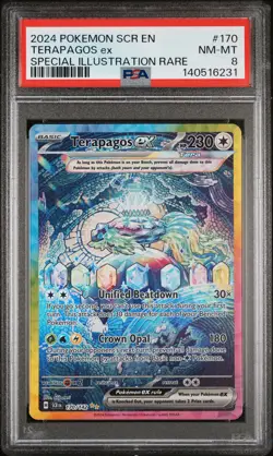 2024 POKEMON SCR EN-STELLAR CROWN SPECIAL ILLUSTRATION RARE TERAPAGOS EX PSA 8 - Image 1