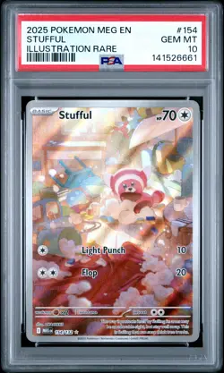 2025 POKEMON MEG EN-MEGA EVOLUTION ILLUSTRATION RARE #154 STUFFUL PSA 10 - Image 1