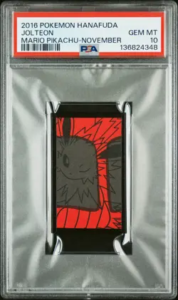 2016 POKEMON HANAFUDA MARIO PIKACHU NOVEMBER JOLTEON PSA 10 - Image 1