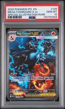 2025 POKEMON PHANTASMAL FLAMES SPECIAL ILLUSTRATION MEGA CHARIZARD X EX PSA 10 - Image 1