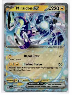 Pokemon TCG Miraidon ex Sv03: Obsidian Flames 079/197 Holo Double Rare - Image 1