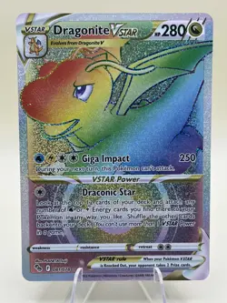 Pokemon TCG Dragonite VSTAR Rainbow Secret Rare Card 081/078 - Image 1