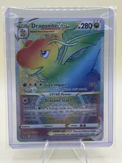 Pokemon TCG Dragonite VSTAR Rainbow Secret Rare Card 081/078 - Image 3