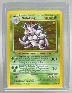 Nidoking 1999 Pokemon Unlimited #11/102 Rare Holo Scratches/Creases - Image 1