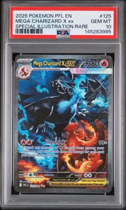 2025 POKEMON PHANTASMAL FLAMES SPECIAL ILLUSTRATION MEGA CHARIZARD X EX PSA 10 - Image 1