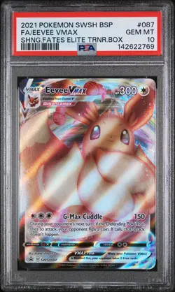 2021 POKEMON SWSH BLACK STAR PROMO #087 FULL ART/EEVEE VMAX PSA 10 - Image 1