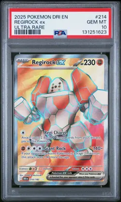 2025 POKEMON DRI EN-DESTINED RIVALS ULTRA RARE #214 REGIROCK EX PSA 10 - Image 1