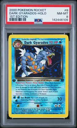 2000 POKEMON ROCKET 1ST EDITION #8 DARK GYARADOS-HOLO PSA 8 - Image 1