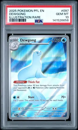 2025 POKEMON PFL EN-PHANTASMAL FLAMES ILLUSTRATION RARE #097 DEWGONG PSA 10 - Image 1