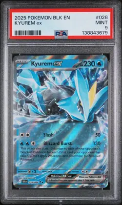 2025 POKEMON BLK EN-BLACK BOLT #028 KYUREM EX PSA 9 - Image 1