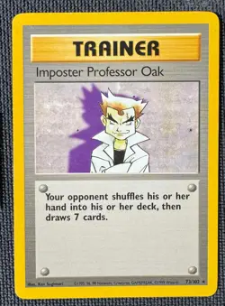 IMPOSTOR PROFESSOR OAK 73/102 RARE BASE SET UNLIMITED POKEMON MP - Image 1