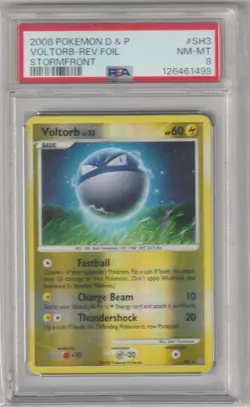 2008 VOLTORB POKEMON DIAMOND & PEARL STORMFRONT RARE REVERSE FOIL #SH3 PSA 8 - Image 1