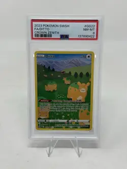 2023 POKEMON SWORD & SHIELD CROWN ZENITH #GG22 FULL ART/DITTO PSA 8 - Image 1
