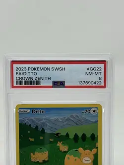 2023 POKEMON SWORD & SHIELD CROWN ZENITH #GG22 FULL ART/DITTO PSA 8 - Image 2