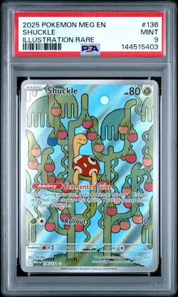 2025 POKEMON MEG EN-MEGA EVOLUTION ILLUSTRATION RARE #136 SHUCKLE PSA 9 - Image 1