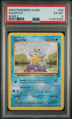 2000 POKEMON BASE SET 2 #93 SQUIRTLE PSA 6 - Image 1
